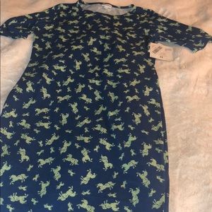 LuLaRoe Medium Julia Unicorn Dress. NWT